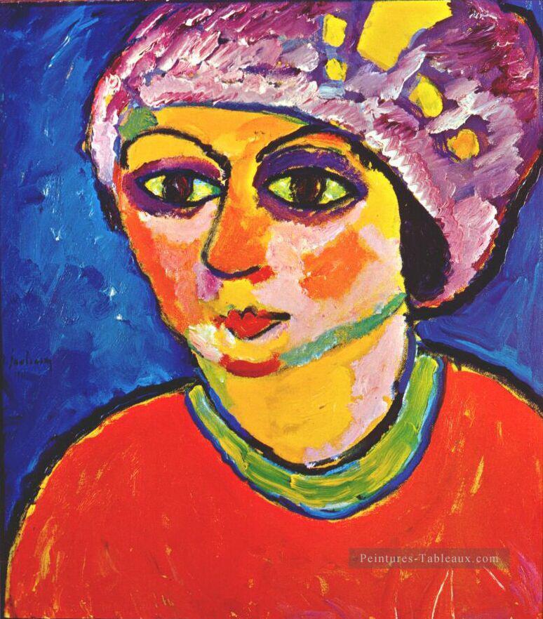 der violette turban 1911 Alexej von Jawlensky Expressionnisme Peintures à l'huile